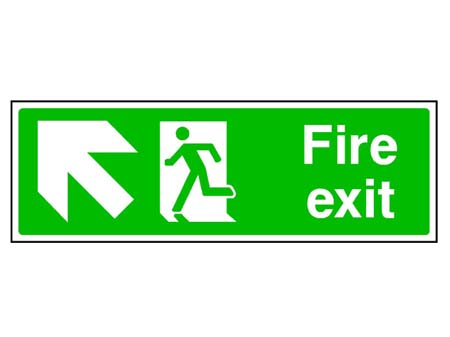 Fire Exit Sign Up/Left Arrow