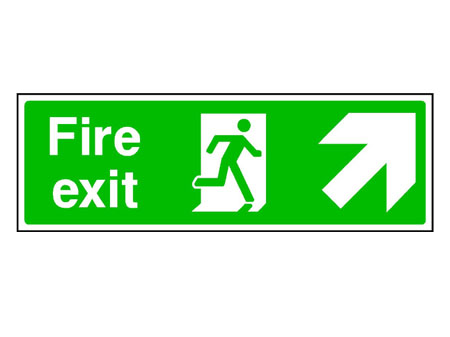 Fire Exit Sign Up/Right Arrow