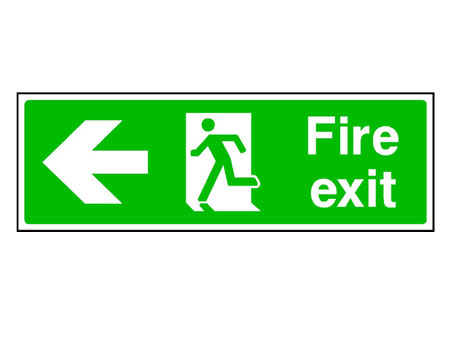 Fire Exit Sign Left Arrow