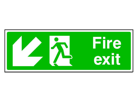 Fire Exit Down Left Arrow