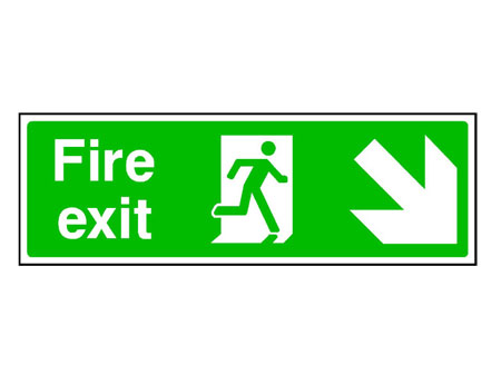 Fire Exit Down Right Arrow